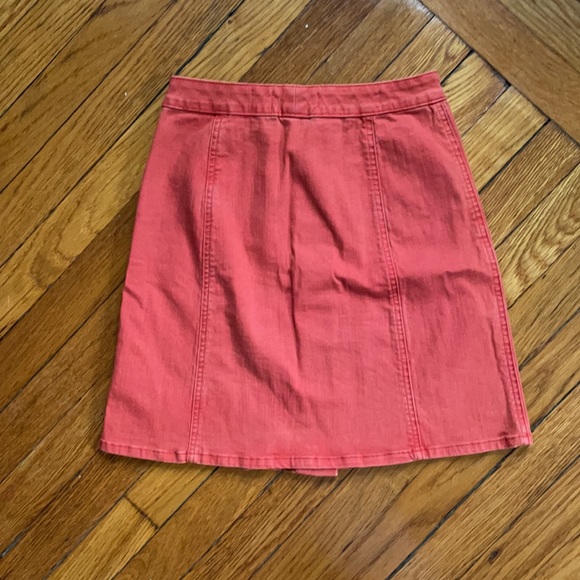 Anthropologie Pilcro Denim Chroma Tangerine Skirt - Picture 4 of 6